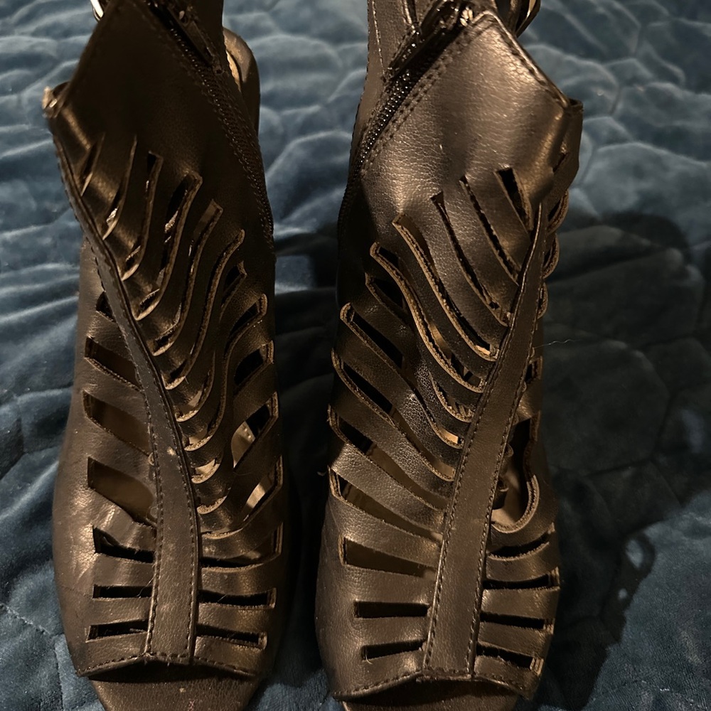Cato Black Strappy Heels